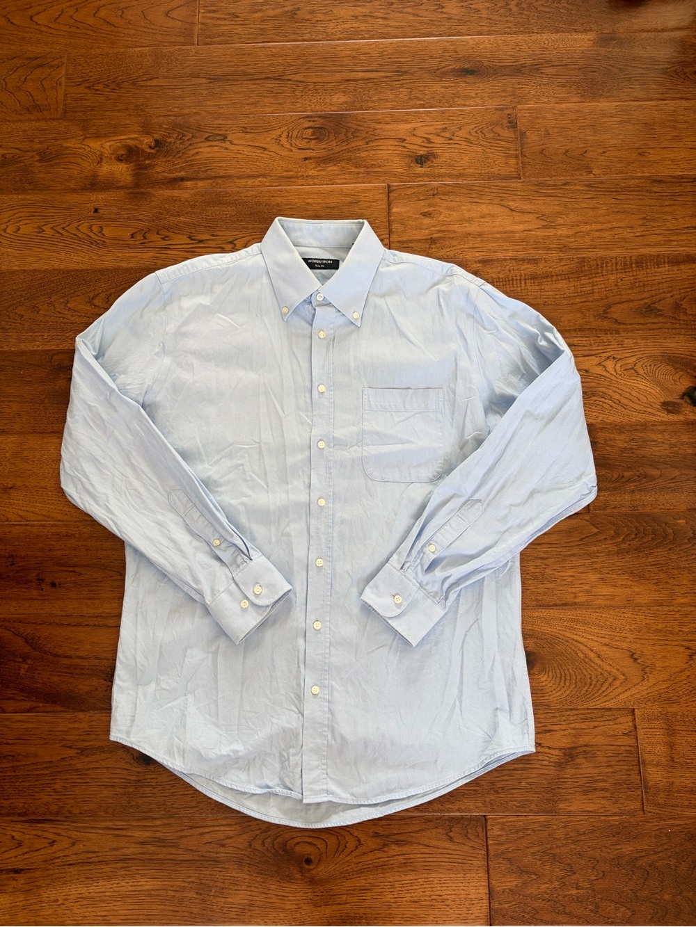 Nordstrom Men’s Trim Fit Dress Shirt in Oxford Blue, Size 16 1/2 34-35
